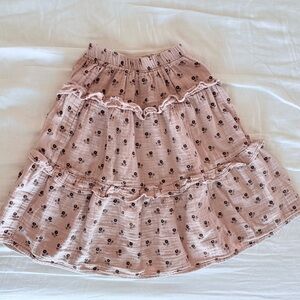 Rylee + Cru Blush Floral A-Line Skirt